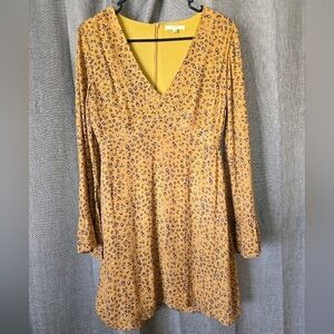 Le Lis Leopard Print V Neck Flared Sleeves Mini Dress Size Small